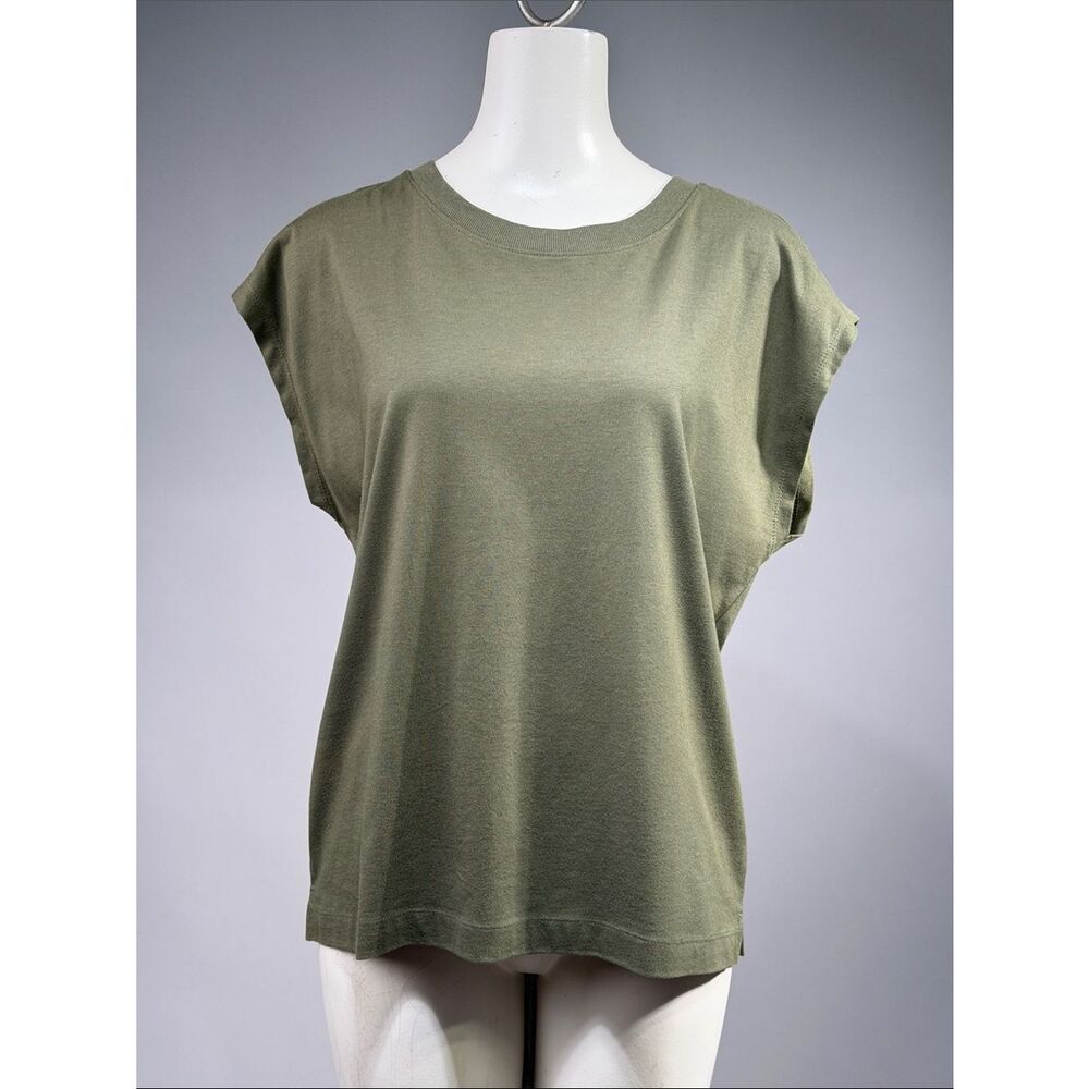 LOFT Olive Green Cap Sleeve Tee (rack15)